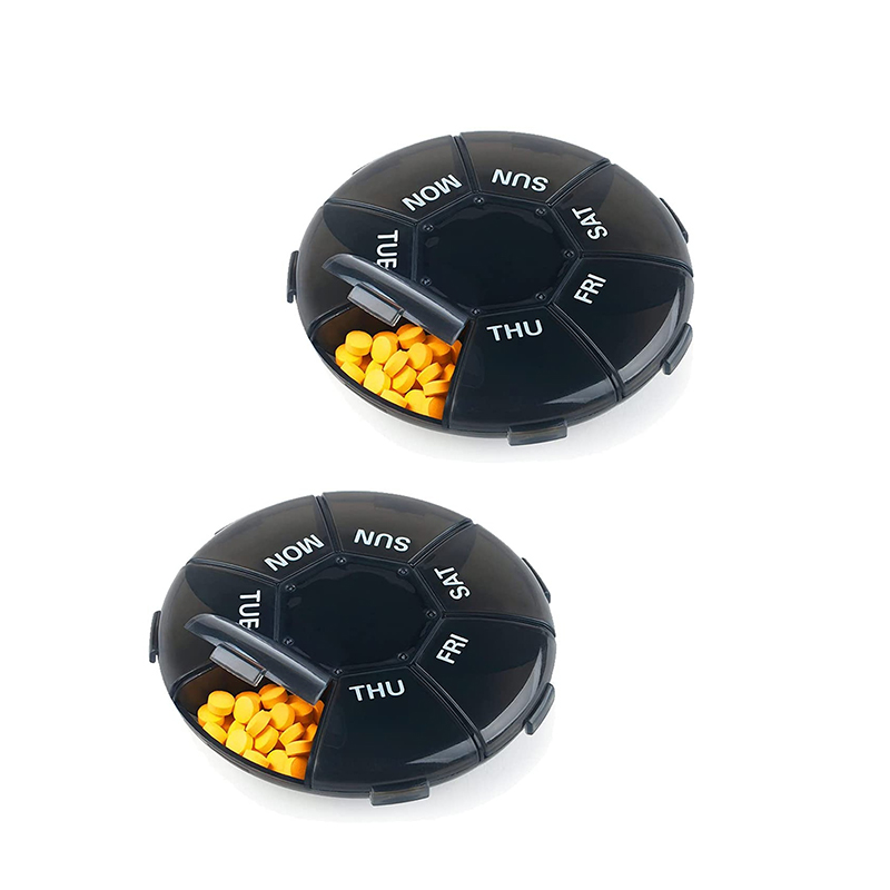 Συμπαγής μικρός εβδομαδιαίος οργανωτής χαπιών για συμπληρώματα βιταμινών 