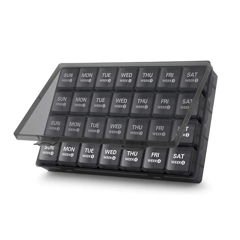 Dustproof Μηνιαίος Οργανωτής χαπιών 28 ημερών 4 εβδομάδων 