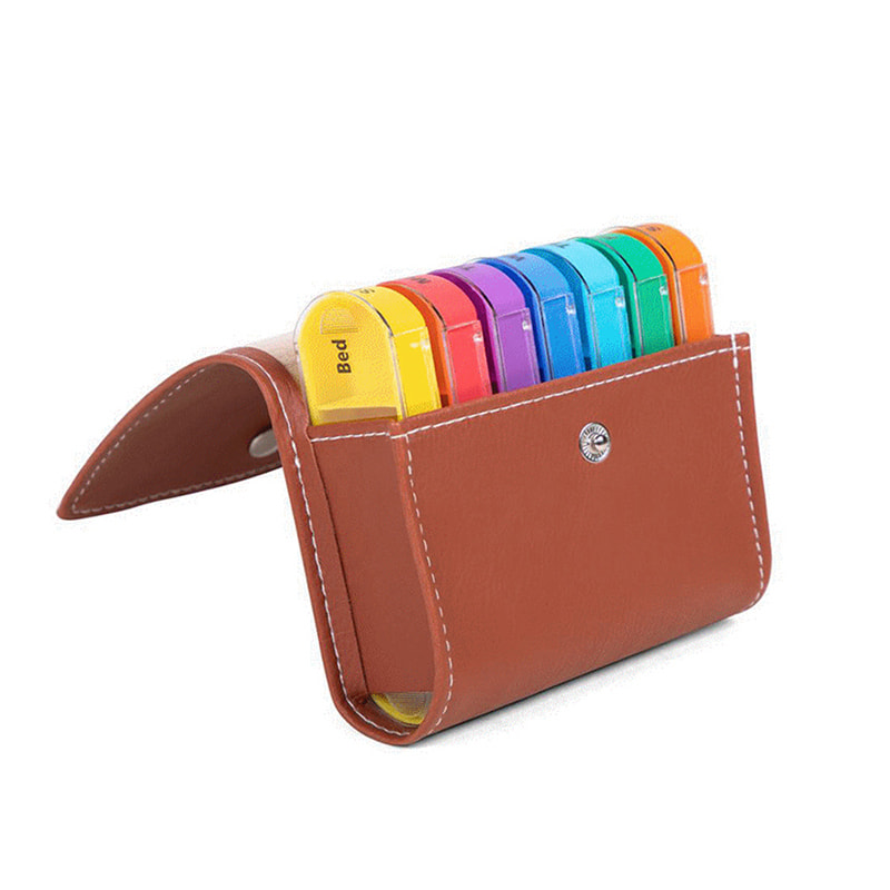 Προσαρμοσμένη ημερήσια εβδομαδιαία οργάνωση χαπιών με θήκη PU 