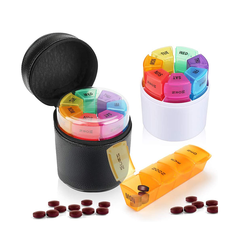 Travel Neon Weekly Pill Planner με φερμουάρ 