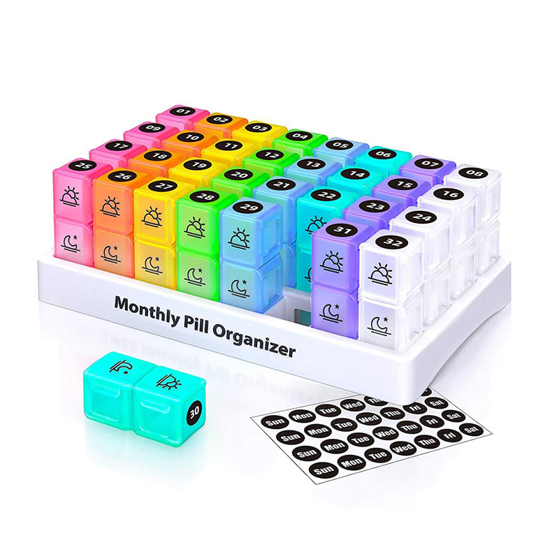 Household Colorful 2 φορές την ημέρα Μηνιαίος προγραμματιστής χαπιών 