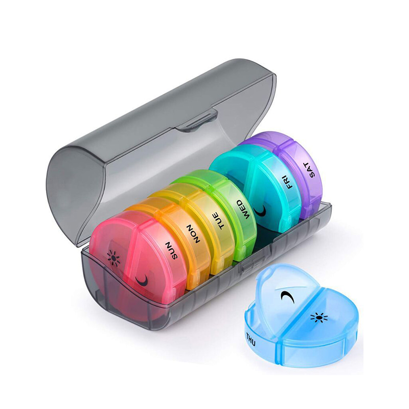 Φορητό Black Daily Plastic Pill Organizer για Βιταμίνη 